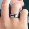 Newshe Men's Wedding Band Tungsten Rings Groove Ring Carbide Blue Line 8mm Size 7-13 Fashionable Jewelry Valentines Gift 2