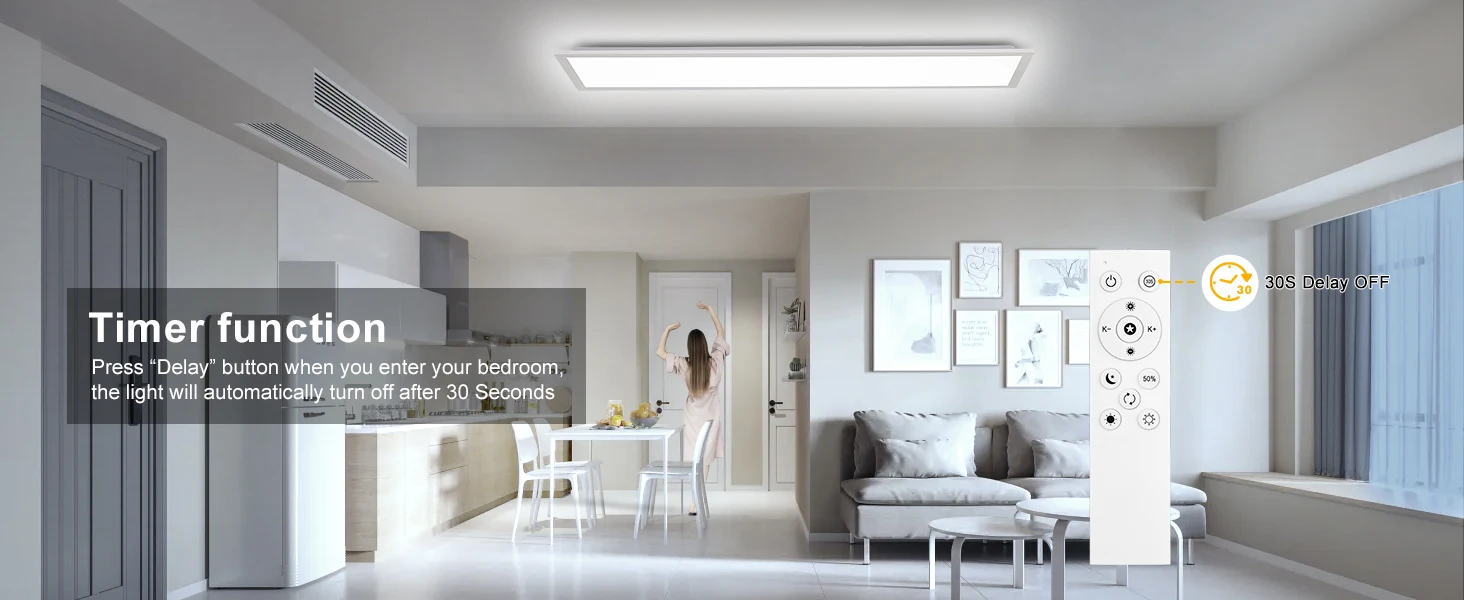2PCS 30 W LED Ceiling Lights, 100×25 cm Flat Panels, 3300LM Dimmable, 3000–6500K S7e2d869073df4248847aa1eacf966bb2o