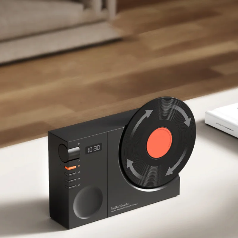 New Time vinyl record player retro bluetooth stereo speakers small wireless clock high quality home CD player