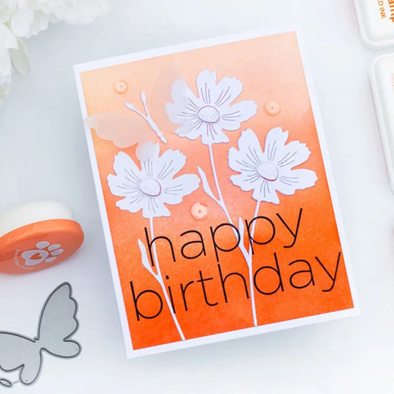 Metal Cutting Dies/Clear Stamp Happy Birthday Miss You Boom Hi Love DIY Crafts Card Album Making Scrapbooking Stencil clear stamps clear rubber stamps