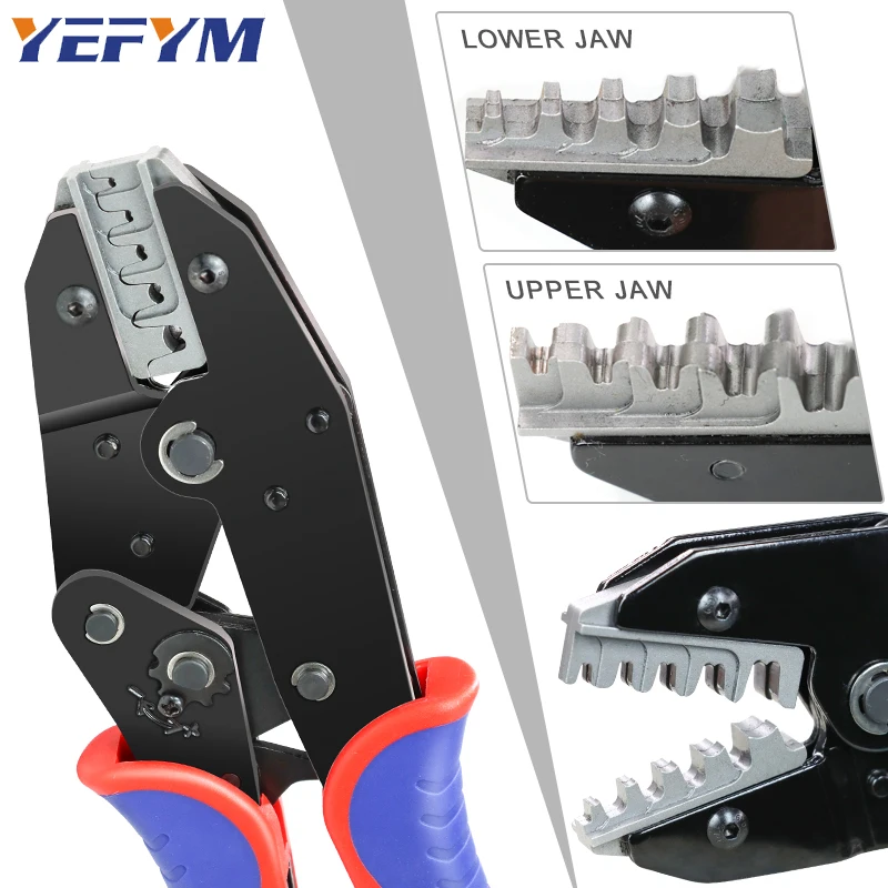 

YF-04BS Terminals Crimp Pliers XH2.54/SM2.54/3.96/2.8/4.8/6.3/OT D-sub Crimping Pliers 0.25-6mm²/23-10AWG Open Barrel Tools