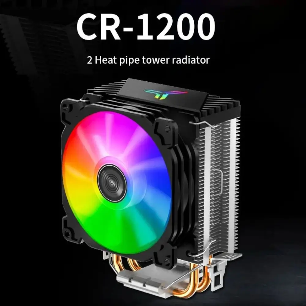 RGB 다채로운 조명 효과 CPU 쿨러, 2 히트 파이프 타워 CPU 쿨러, 인텔 1151 AMD AM4 용 냉각 선풍기, CR1200, CR1200E