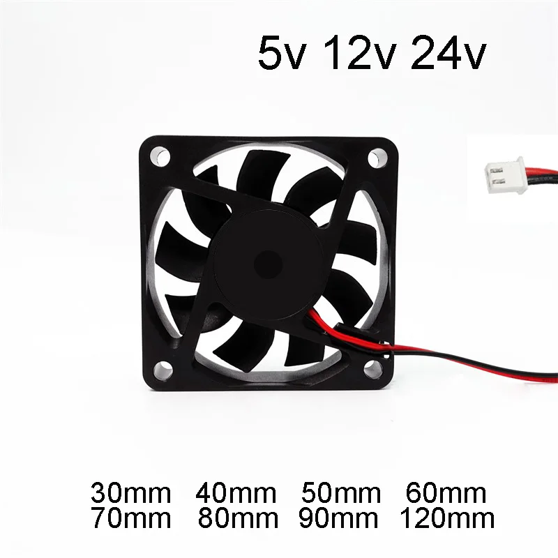 Mini Quiet Ventilador 120mm 90mm 80mm 70mm 60mm Fans DC 12v 24v 5v Sleeve Bearing Industrial Cooling
