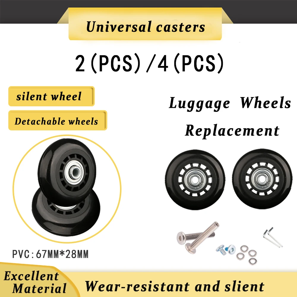 

Suitcase Replacement Accessories Trolley Case Universal Wheel Leather Luggage Aircraft Wheel Rim Wear-Resistant Mute Caster