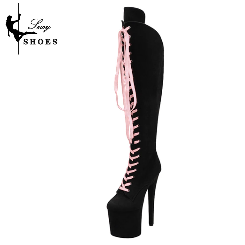 Brand Designer Women's Over-the-knee Boots Faux Suede Platform Waterproof Round Toe Lace-up ZIP Spring/Autumn Trend Long Boots