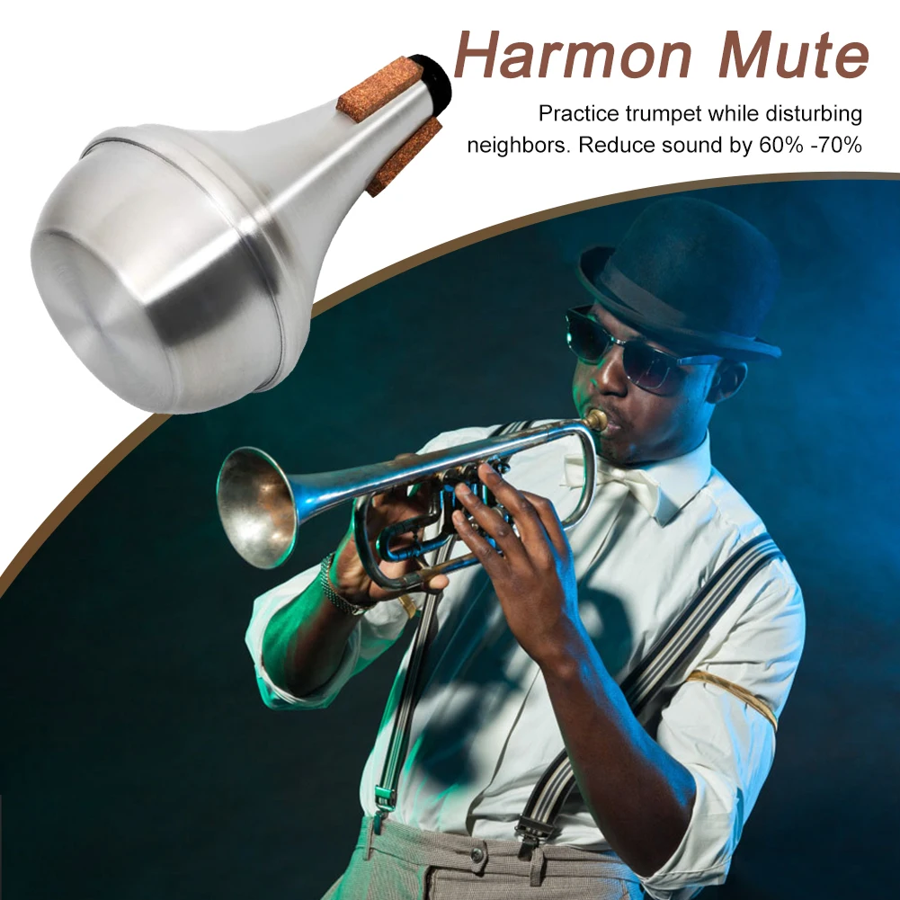Trumpet Mute with Cork Aluminum Bottom Trumpet Silencer Lightweight Trumpet Mute for Stage Performance and Practice Purpose