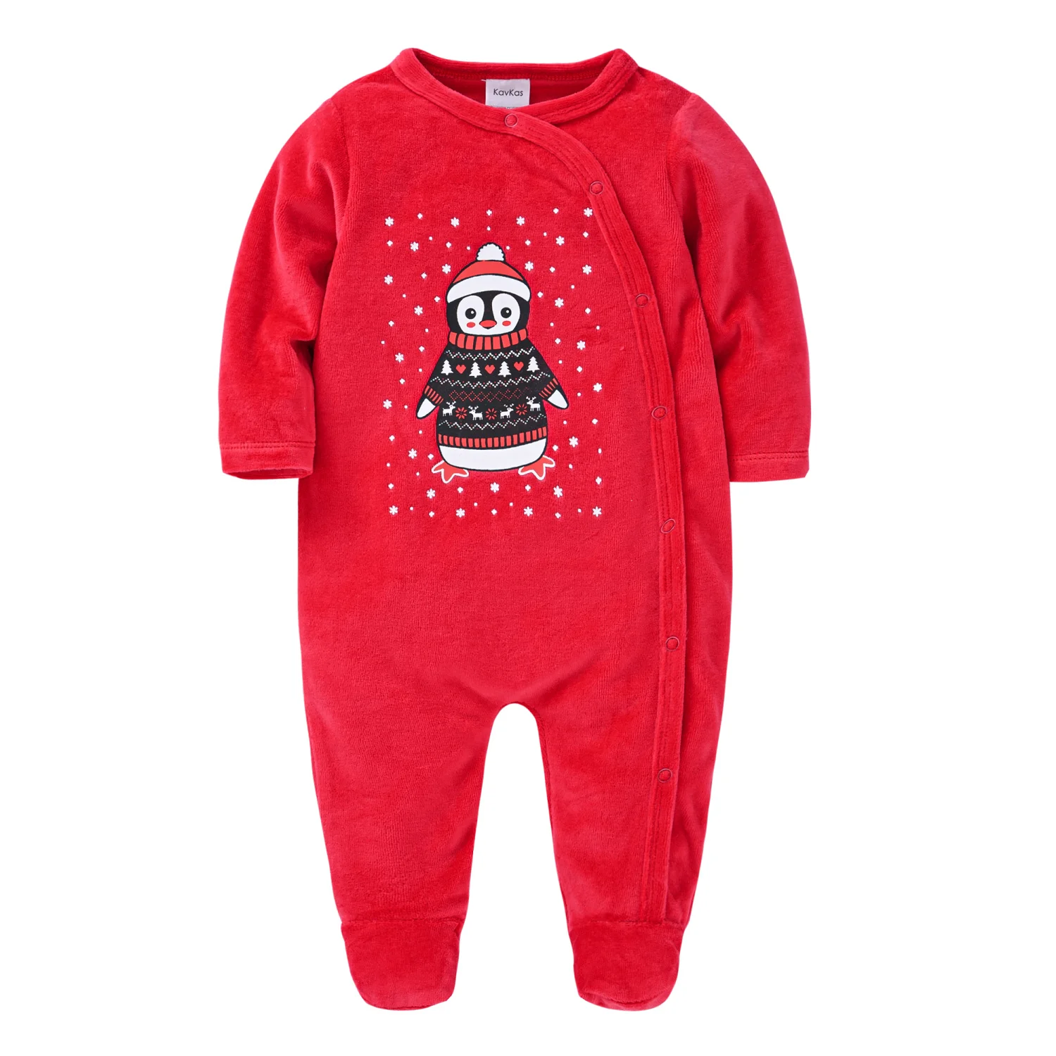 Winter New Year Baby Clothing Velvet Fabric Baby Girls Red Rompers Warm Soft Overalls Cute Animals Printing Christmas Jumpsuit images - 6