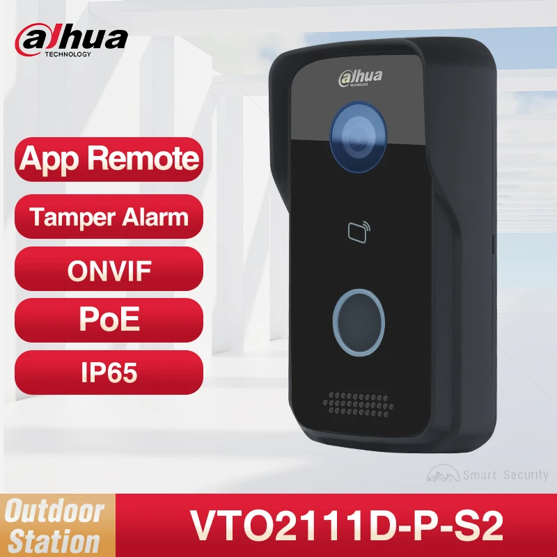 Dahua Multi-Language VTO2111D-P-S2 802.3af PoE IP Villa Doorbell,Video Intercom,Porte Phone,P2P Cloud, Door Station