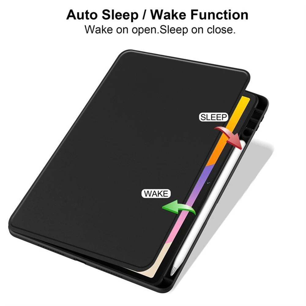 Enhanced Protective Case with Pencil Holder and 360° Rotating Acrylic Stand