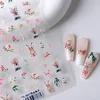 Cute Rabbit Love Heart Bowknot Easter Bunny Eggs Bunny Flower Rose Leaves Nail Art Stickers Charm Garden Animal Manicure Decals 6