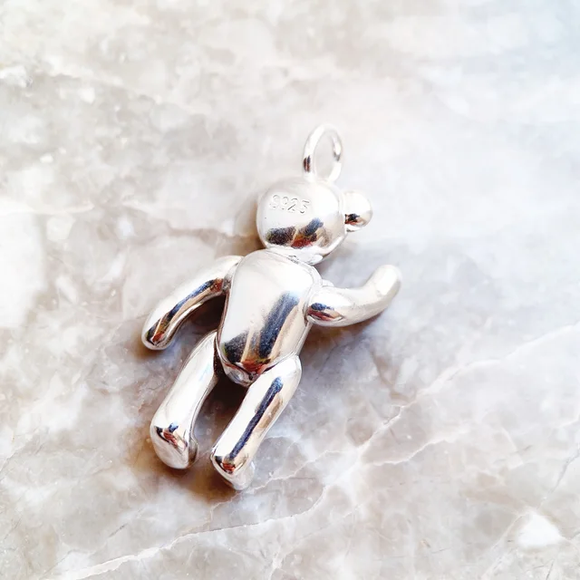 Pendentif ours en peluche en argent regardé 925 pur pour femme, bijoux  fins, accessoires mignons, cadeau européen, printemps, nouveau - AliExpress