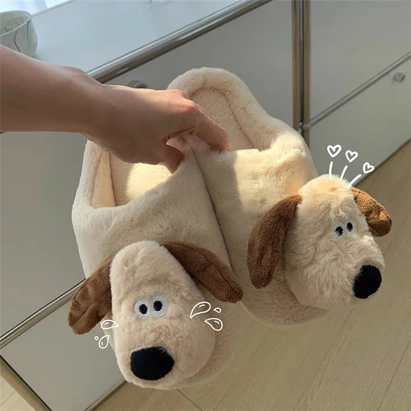 

Coffee Dog Plush Slippers Indoor Slippers Home Shoes Anime Wood Floor Women Men Winter Custom Warm Home Shoes Snow Shoes Home