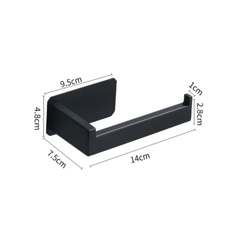 Stainless Steel Toilet Roll Holder Self Adhesive in Bathroom Tissue Paper Holder Black Finish Easy Installation no Screw toilet roll holder,toilet paper holder,tissue holder