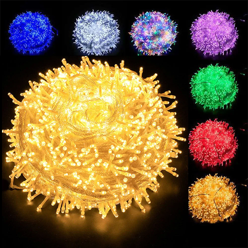 

Christmas LED String Lights 100M 50M 30M 20M 10M Waterproof Outdoor Christmas Decor Garland Fairy Light For Garden Party Decor