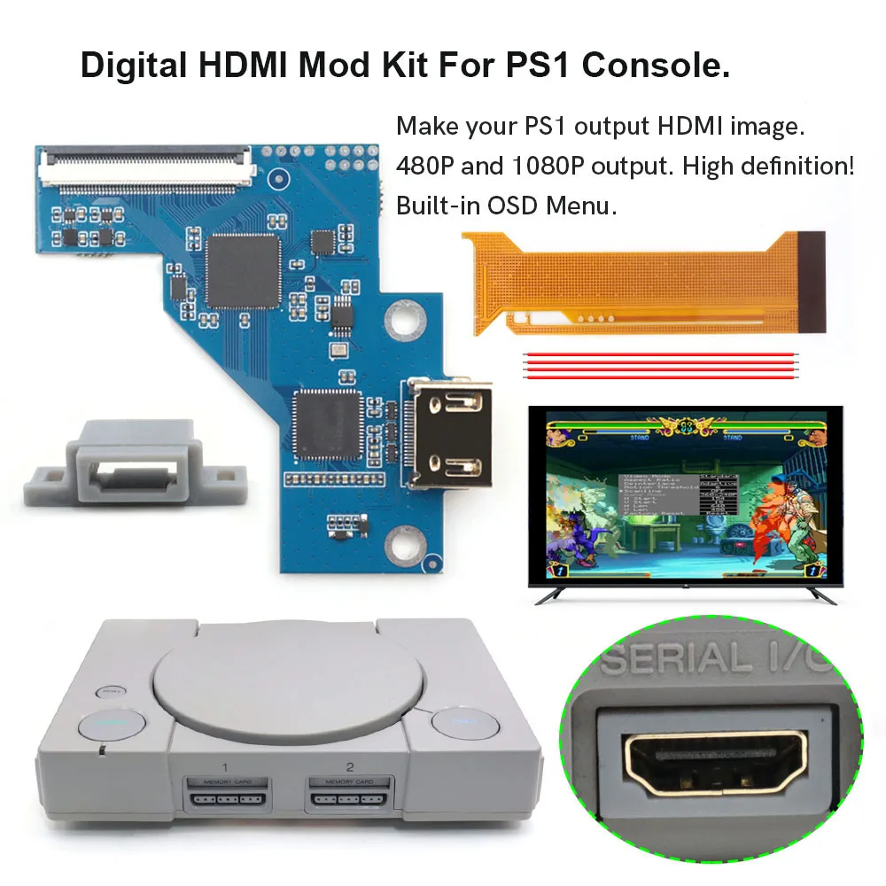 Hispeedido PS1 デジタル HDMI MOD キットデジタルからデジタル HDMI Mod キット Playstaion PS1  コンソール用 - AliExpress
