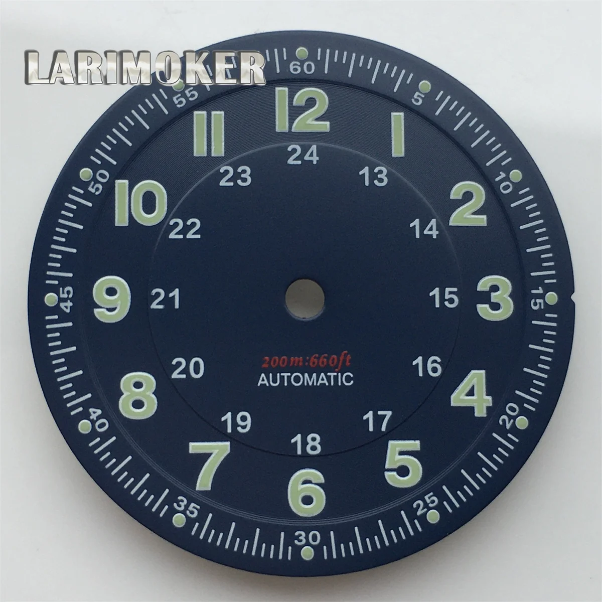Classic 29mm Pilot Style Watch Dial Face with Arabic Numerals and Hands Set