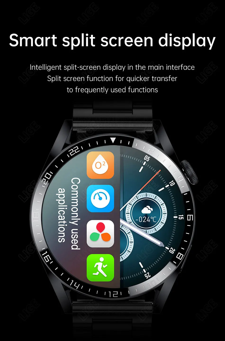 LIGE Bluetooth Calls Smart Watch Men Dialing Receive Phone Calls Sports Pedometer Calorie Consumption Smartwatch Man Bracelet