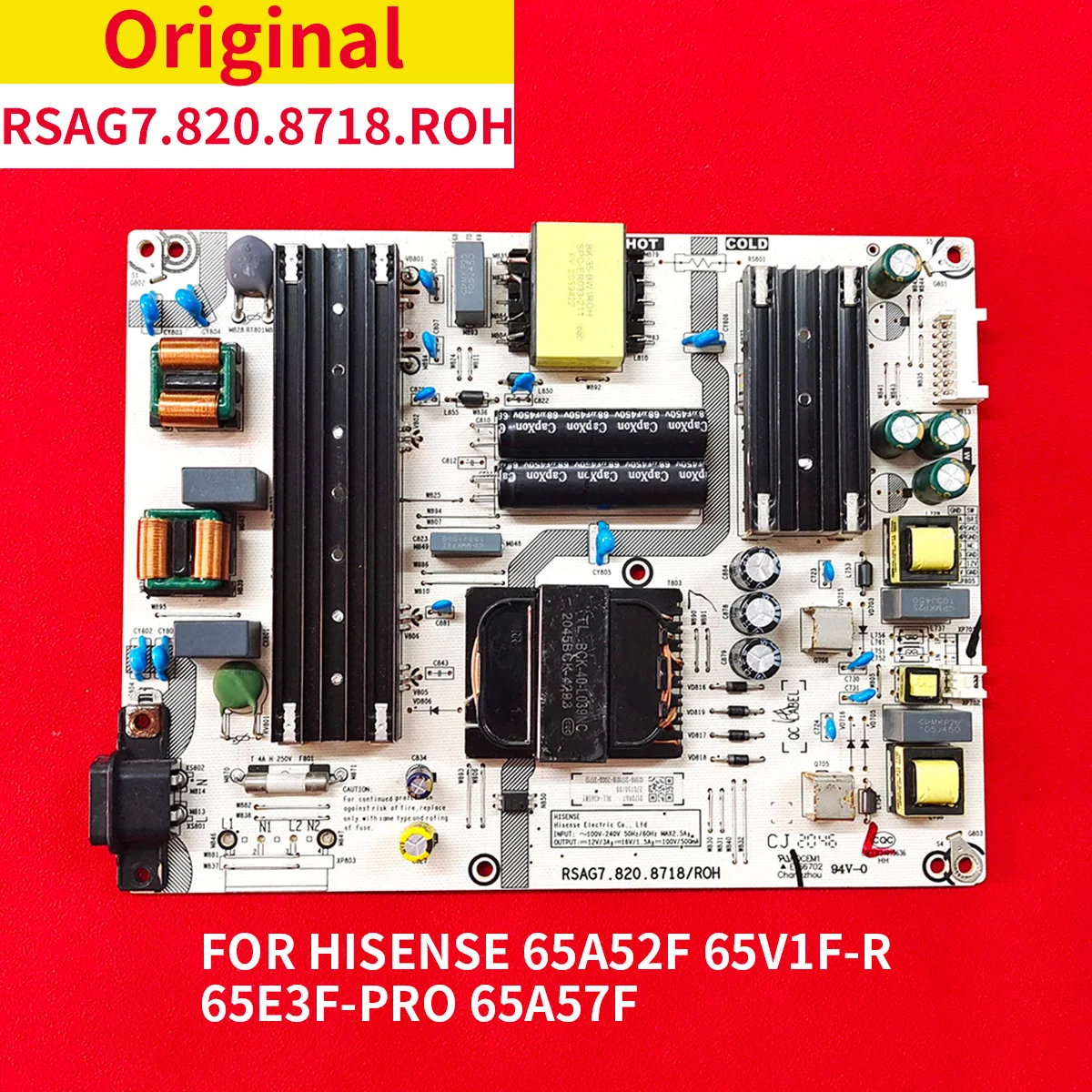 Original RSAG7.820.8718.ROH Power Supply Board for Hisense 65A52F 65V1F-R 65E3F-PRO 65A57F screen HLL-4365WY