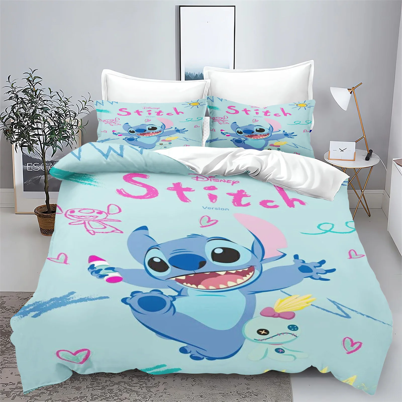 Description Picture 5 of itemStitch Duvet Set Bedding King Size Luxury Cover 3-Piece 1 Quilt Children 100% Polyester