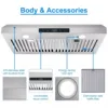 30 inch 600CFM Under Cabinet  3-Speed Touch Panel Vent LED Range Hood US0475BTC 6