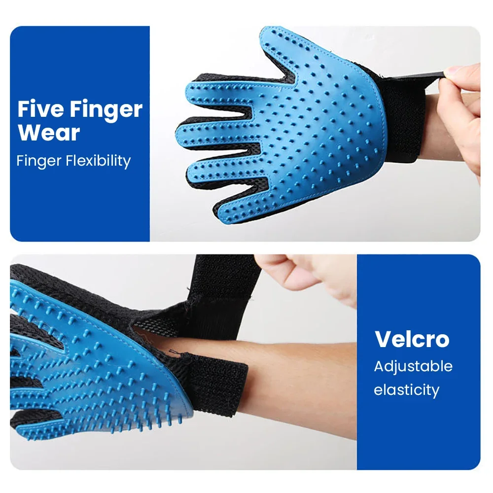 Cat Grooming Gloves Rubber Pet Cleaning and Hair Removal Brushes Pet Grooming Gloves Cat and Dog Bathing Supplies Hair Glove