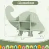 2-Tier Floating Dinosaur Kids Bookshelf Wall-Mounted Nursery Book Shelf 2