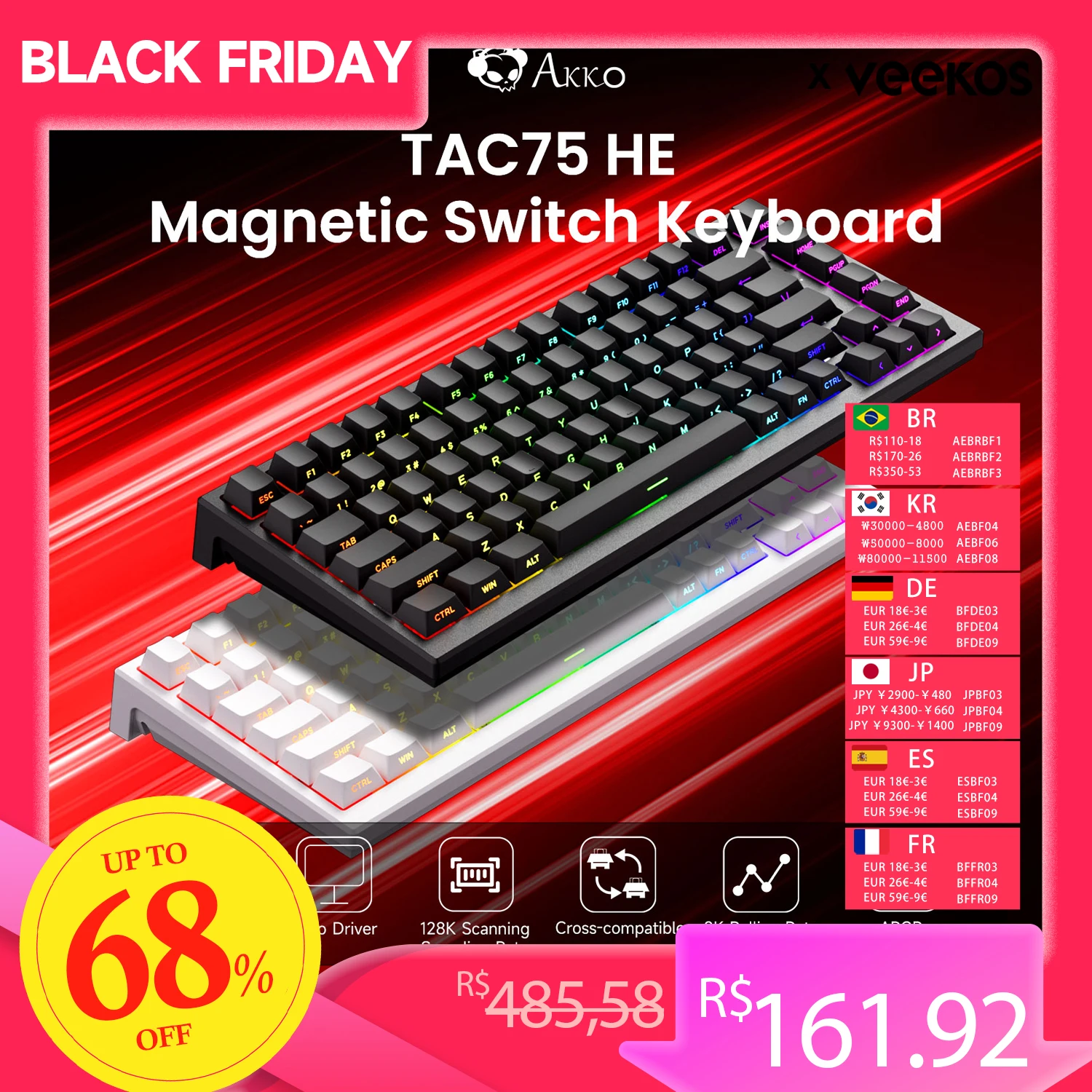 AKKO TAC75 HE サイバーパンクキーキャップ換装版 S7e2ea27c45464d9caabb83f4ae737