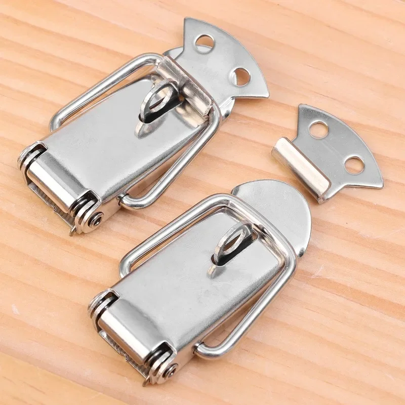 Duck-mouth Buckle Hook Stainless Steel Buckle Padlock 1/10PCS Wooden Box Furniture Cabinet Door Lock Luggage Latches Clip furniture hardware,toggle latches,jewelry box hasps,decorative latches