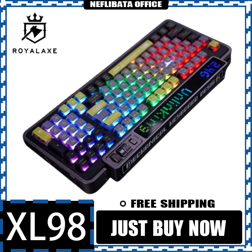 Royaxe xl98メカニカルキーボード、ホットスワップ、DIYスマート 