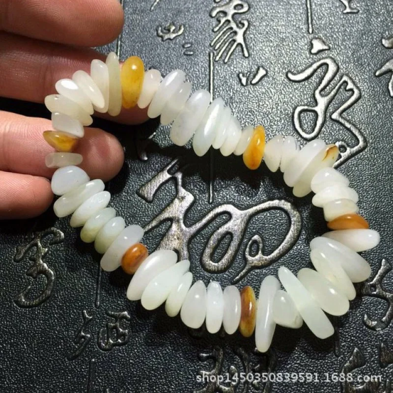 

Hetian Jade Pebble Irregular Matching Bracelet Bracelets for Men and Women Ornament