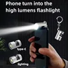 Portable Flashlight 280 High Lumens Phone USB Rechargeable Outdoor Hand Torch Powerful Tactical flashlight Pocket flashlight 1