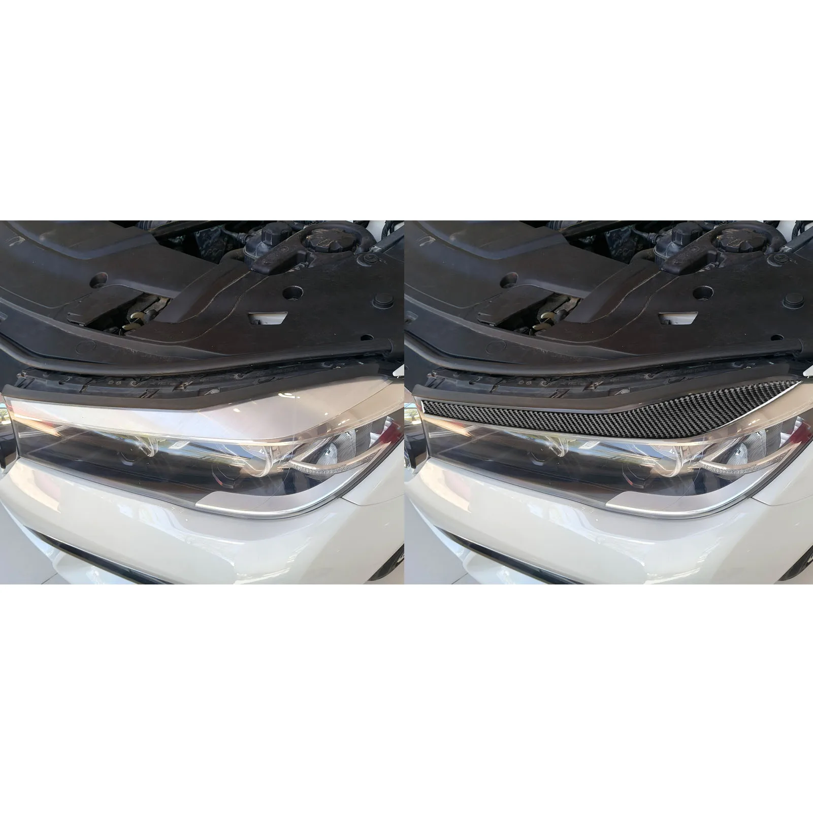BMW 7 시리즈 G11 G12 2015-2022 자동차 액세서리 리얼 소프트 탄소 섬유 외부 전면 테일 라이트 눈썹 커버 트림 스티커