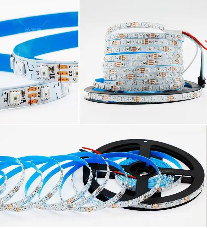 6mm PCB S type SK6812 WS2812 addressable LED Strip 5V 12V 60/84leds/m SMD 3535 5050 RGB pixel IC bendable Light Narrow side - AliExpress