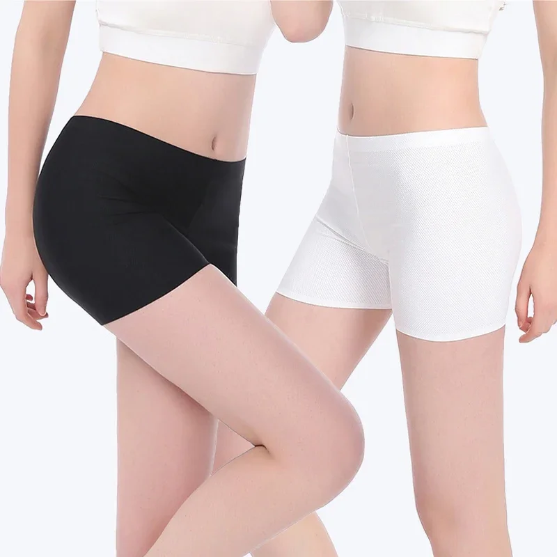 Summer Thin Breathable Women Plus Size Safety Shorts High Elasticity Seamless Pants Female Underwear 3 Colors Safety Pants