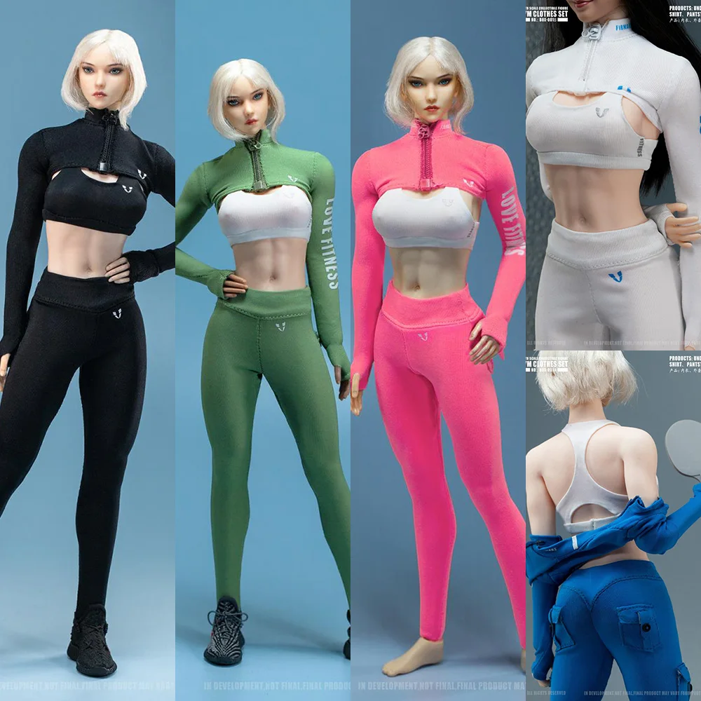 

3 Pcs/set 1/6 Scale Sexy Women's Soldier Sportswear Suit Yoga Clothes Fitness Wear Sport Set for 12 inches Action Figure Body