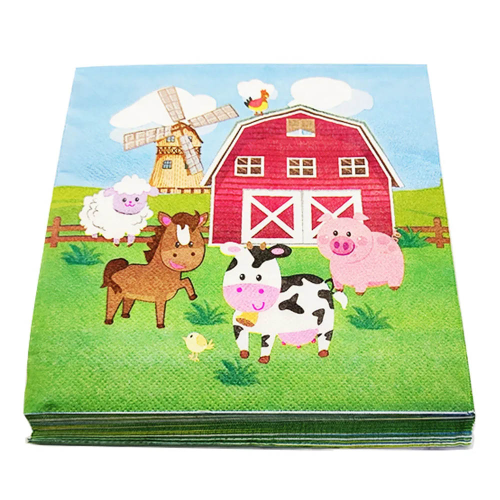 

Farm Animals Paper Napkins Farm Dessert Napkins Disposable Paper Napkin Baby Shower Party Decor Farm Themed Birthday Supplies