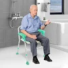 Folding Shower Chair Adjustable Height Bath Safety Toilet Seat Non-Slip Feet for Patient Transfer Disabled Seniors Aid 330lbs 3