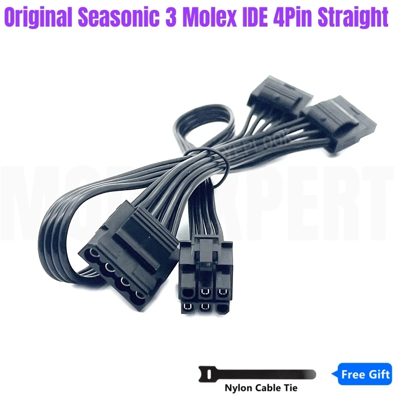 Оригинальный Seasonic 6Pin to 3 Molex IDE 4Pin Perif прямой модульный кабель питания для Seasonic M12II EVO 520 Вт 620 Вт 750 Вт 850 Вт Бронзовый