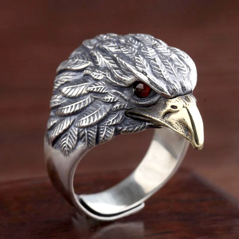 Anillo De águila Enchapado En Oro Con Zircones - Joyería Unisex Para Hombre Y Mujer, Ideal Para Regalo