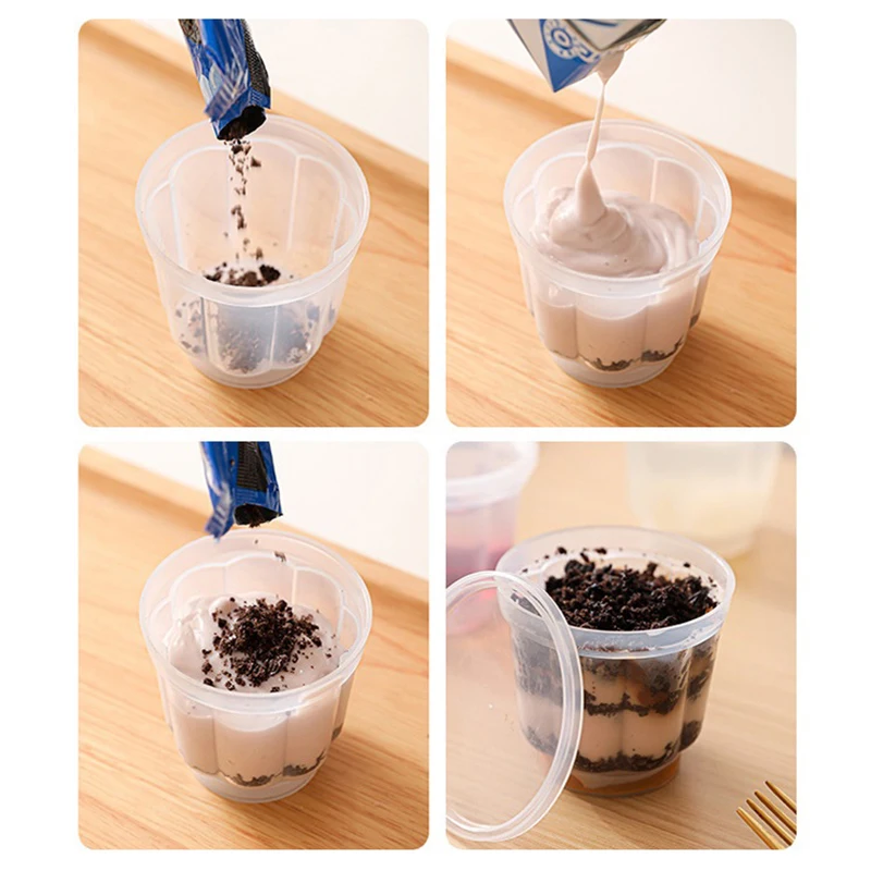 Pastry Tools 1/4Pcs Pudding Mould Plastic Bakeware Reusable DIY Jelly Pudding Cake Mold With Lid Baking Tool