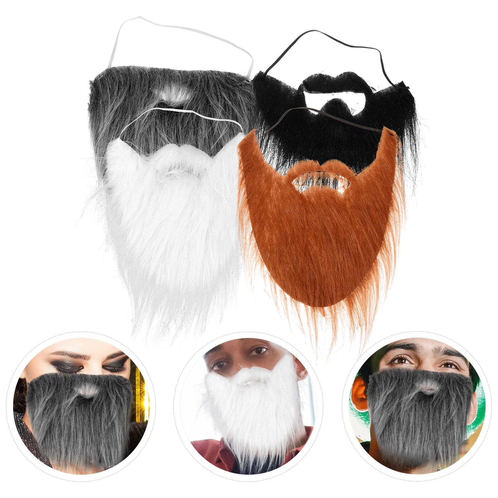 

4pcs Cosplay Faux Beards Performance Beards Props Cosplay Beards False Beards