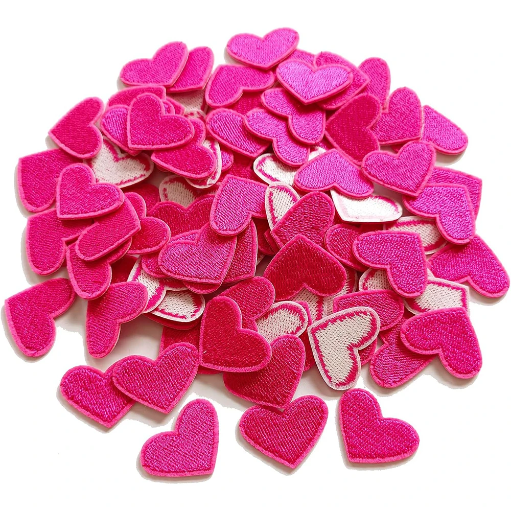 20 pezzi toppe ricamate a cuore rosso per vestiti borse cappelli decorazione toppe da stiro adesivi di riparazione applique fatte a mano squisite