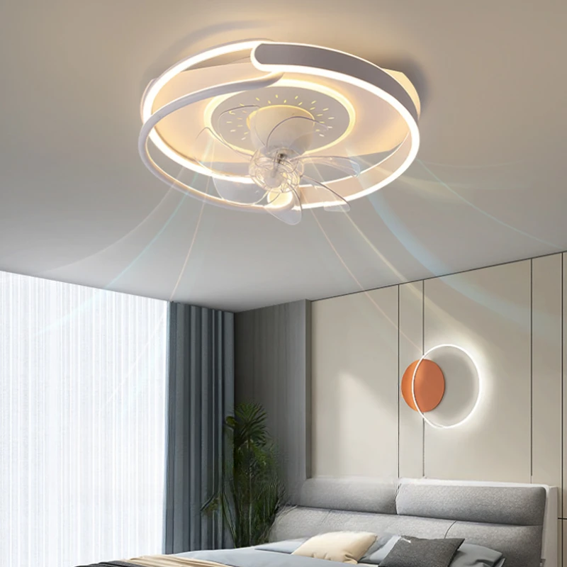 

Ceiling Fan with Light Modern Simple Style Living Dining Room Decor Creative Personality Lamp Type Remote Control Fan Chandelier