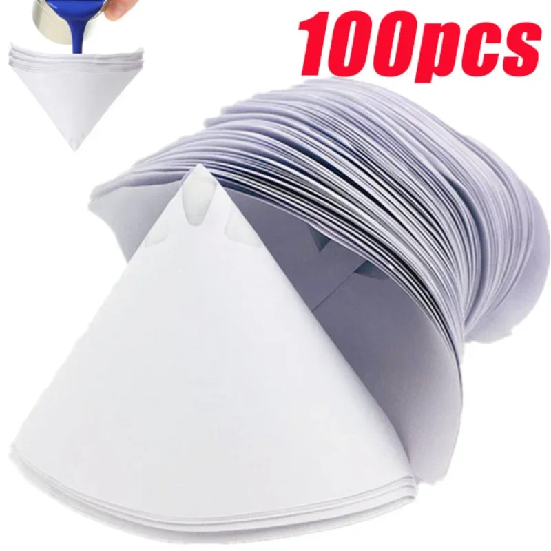 Car Disposable Paint Spray Mesh Paper Filter Purifying Straining Funnel Paint Filter Conical Nylon Micron Paper Funnels Tools paint filter paper filter