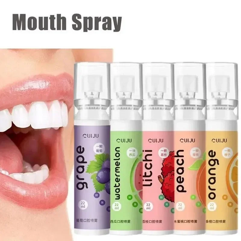 22ml Oral Fresh Spray Mouth Freshener Fruit Flavor Portable Mouth Freshener Fresh Breath Remove Oral Odor Smoke Oral Care