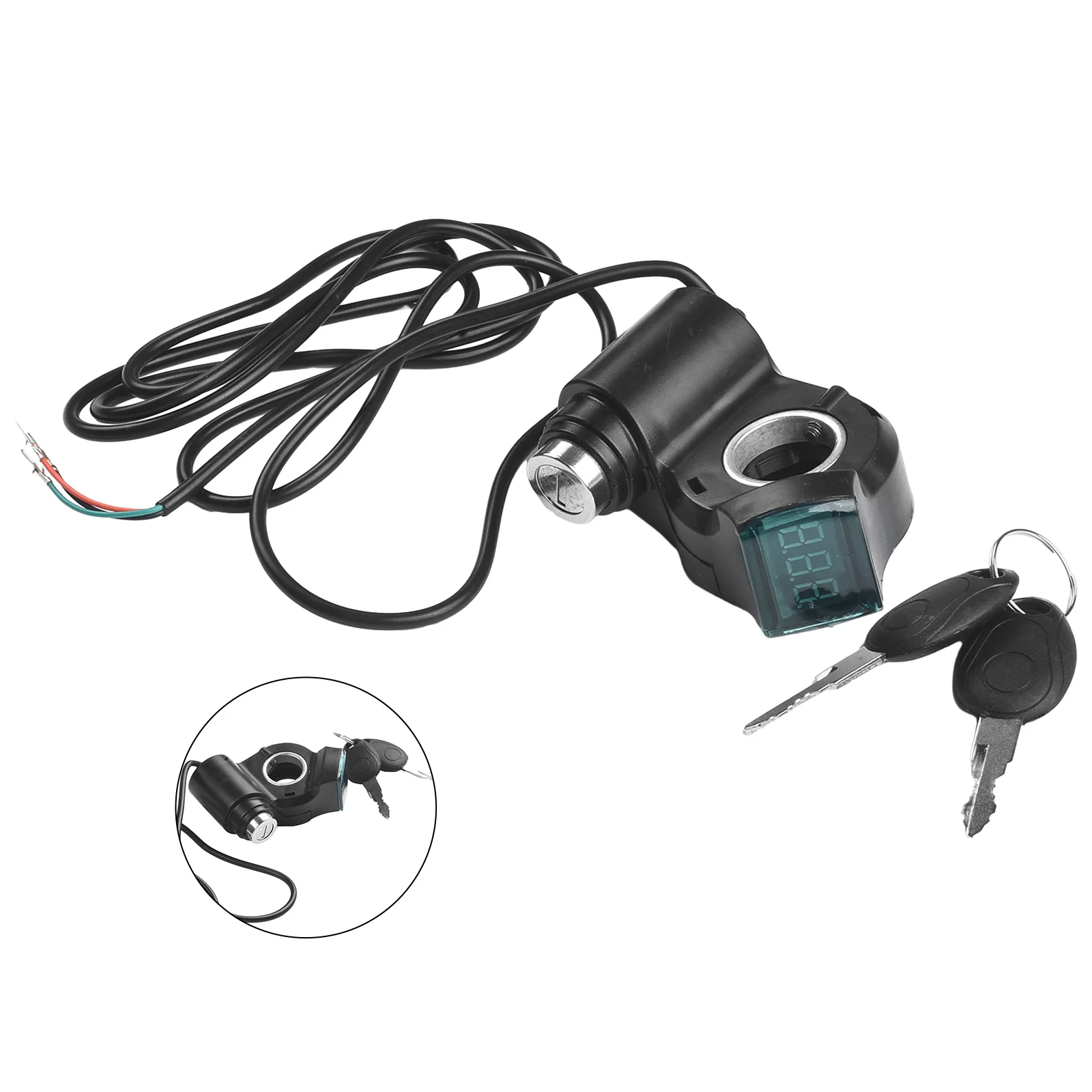 Electric Scooter Power Switch With Keys Ignition Voltmeter Digital Voltage Display Switch For Kugoo Electric Scooter Accessories electric scooter switch