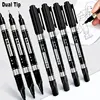 3/5Pcs Set Dual Tip Permanent Art Marker Fineliner Pen 0.5mm 1mm Fine Line Comics Painting Drawing Signature Writing Stationery 1