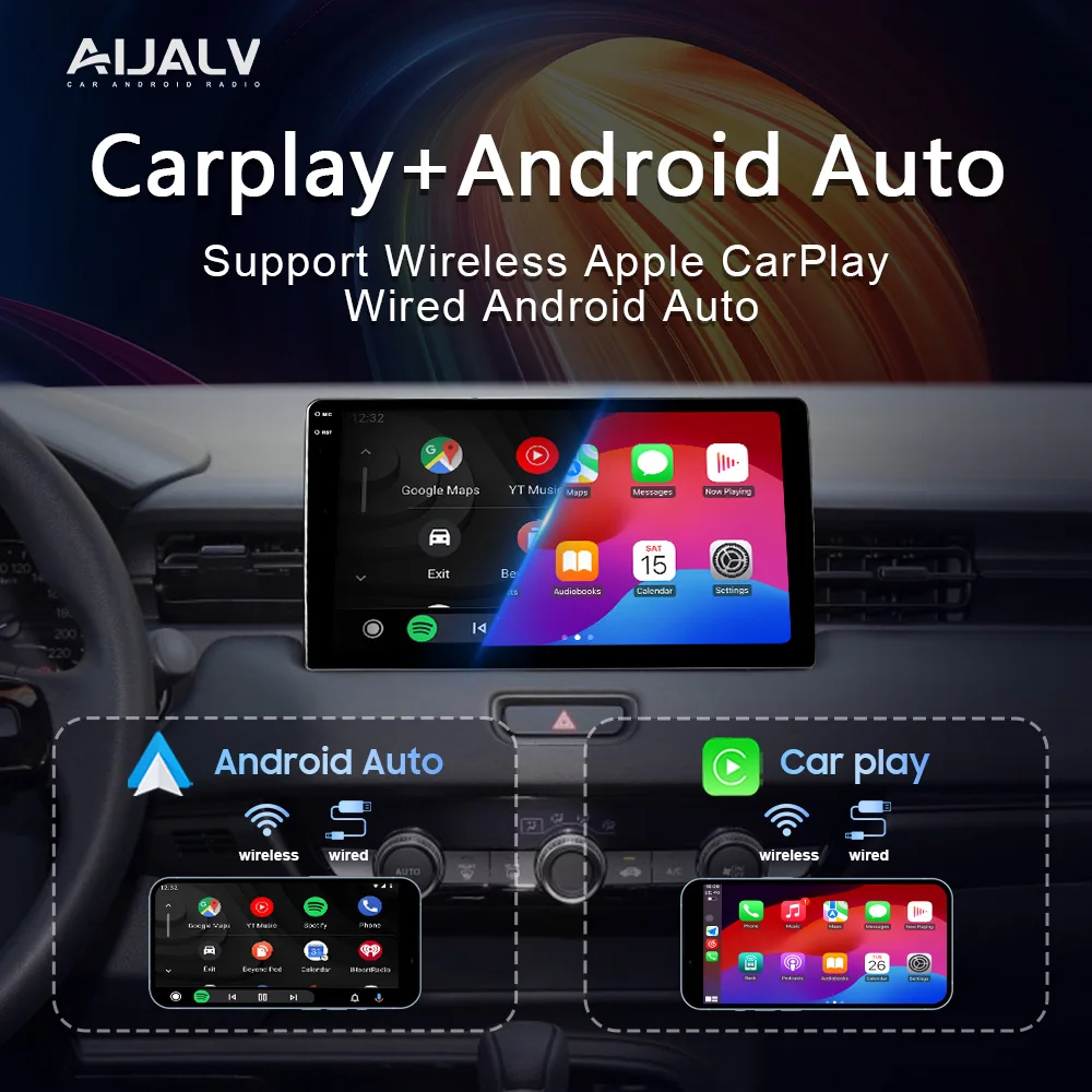 TS18 2Din Android Car Radio 7/9/10 Inch OLED Screen Dual Recording