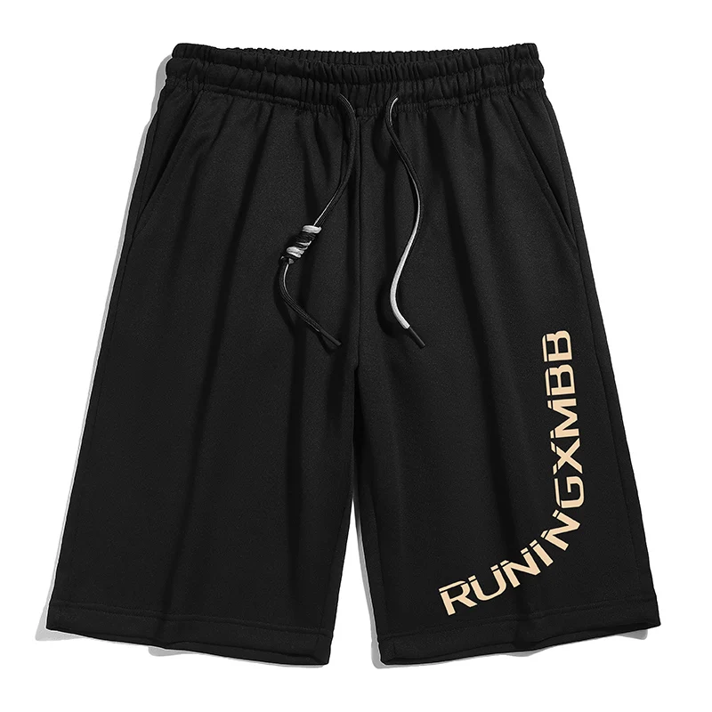 2024 Summer Men Trendy Letter Print Sports Running Beach Short Pants Youth Casual Streetwear Y2K Loose Pockets Basketball Shorts