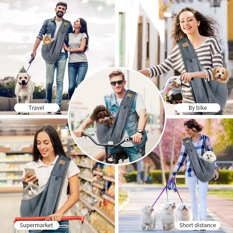 Cotton comfortable dog bag pet out crossbody shoulder bag outdoor travel portable cat puppy Sling Bag tote pet carrying supplies
